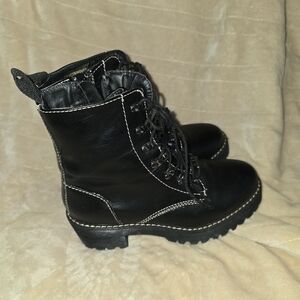 Madden Girl Hawke Black Lace-Up Combat Boots